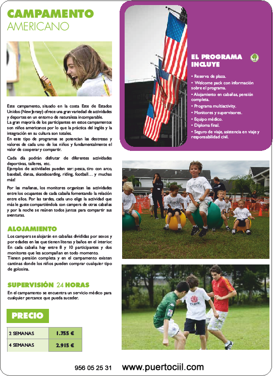 Ficha Campamento USA Infort - Back